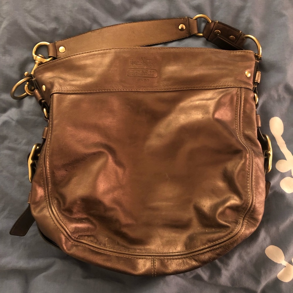 Coach Purse, Brown/Gold